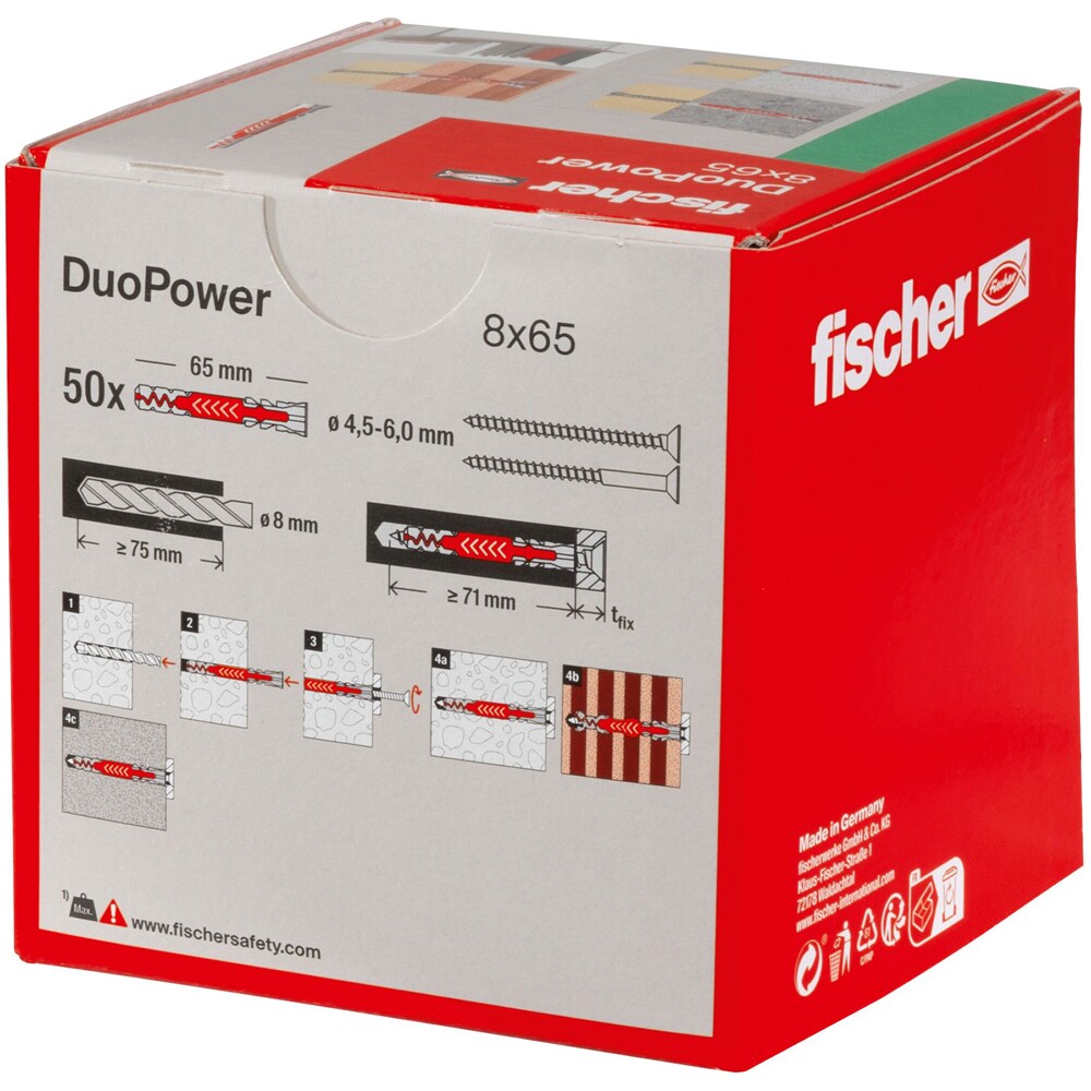 Diblu universal FISCHER DuoPower, 8 x 65mm, 50buc