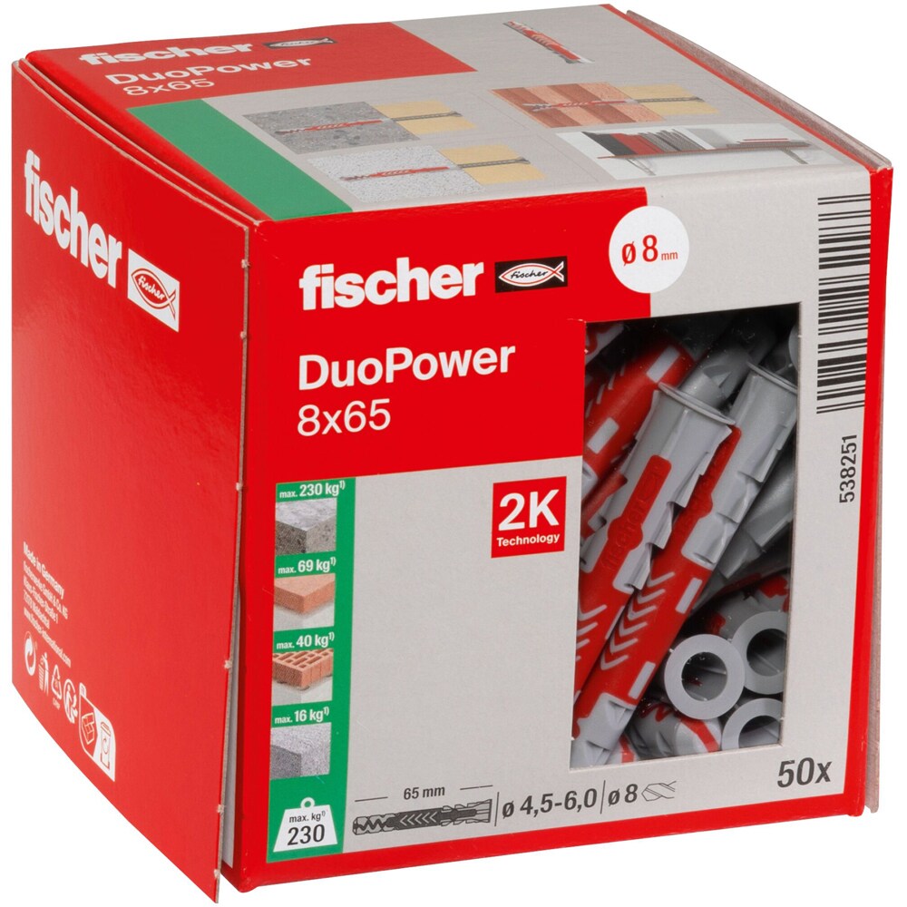 Diblu universal FISCHER DuoPower, 8 x 65mm, 50buc
