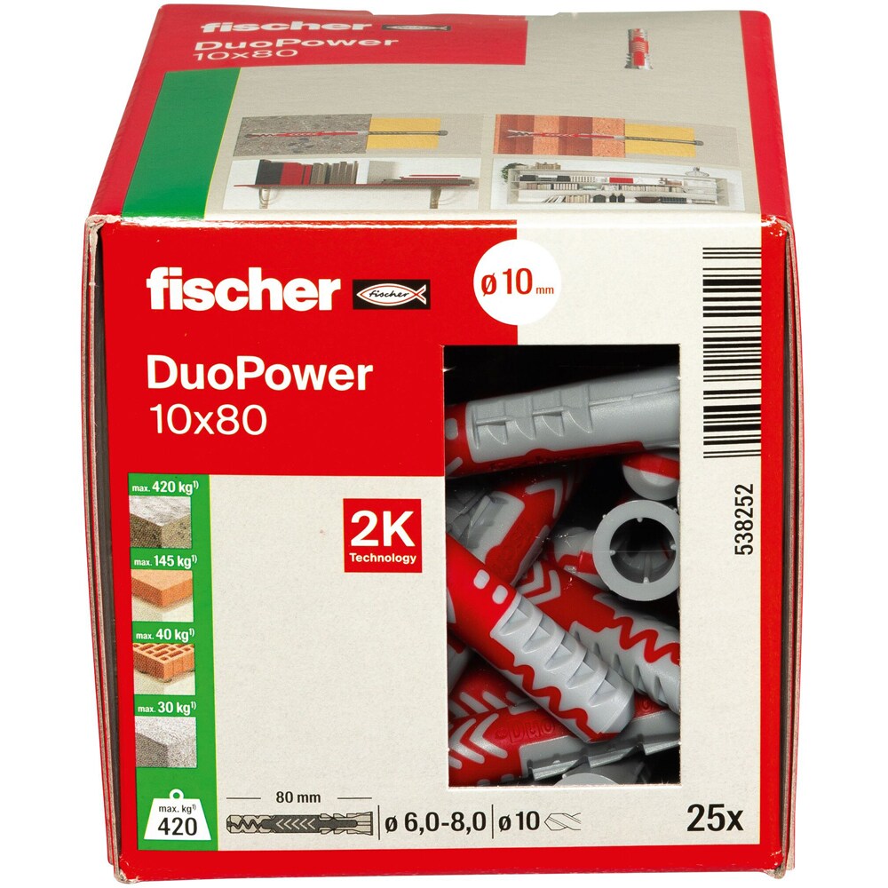 Diblu universal FISCHER DuoPower, 10 x 80mm, 25buc