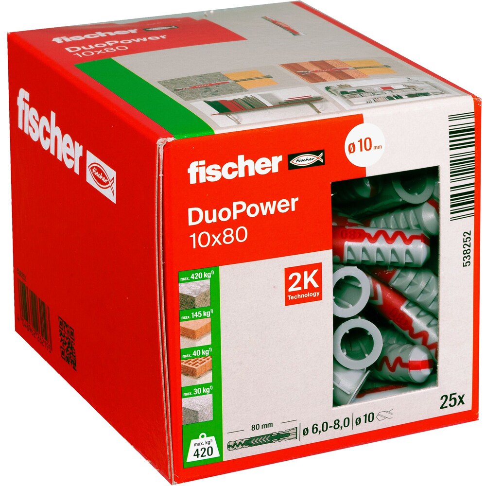 Diblu universal FISCHER DuoPower, 10 x 80mm, 25buc
