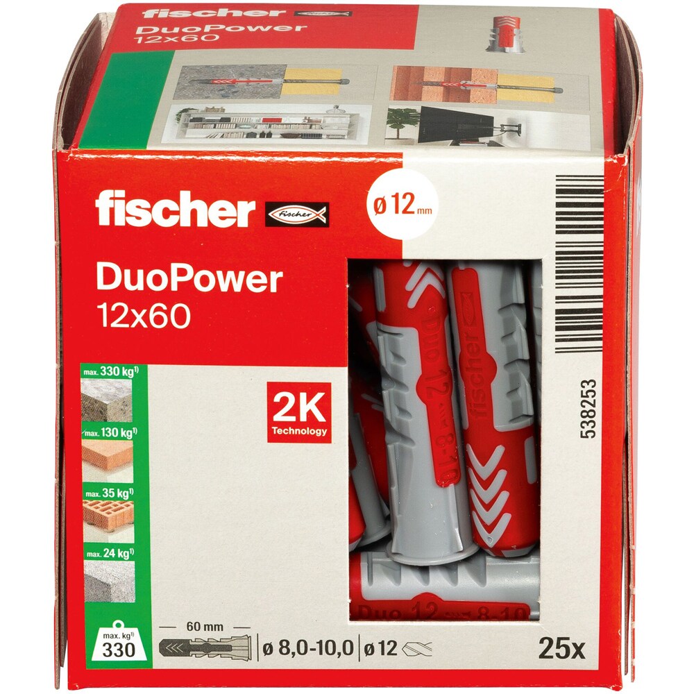 Diblu universal FISCHER DuoPower, 12 x 60mm, 25buc