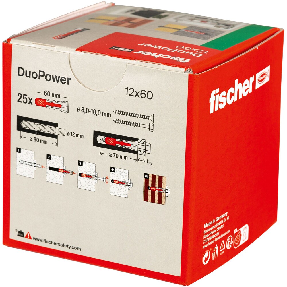 Diblu universal FISCHER DuoPower, 12 x 60mm, 25buc