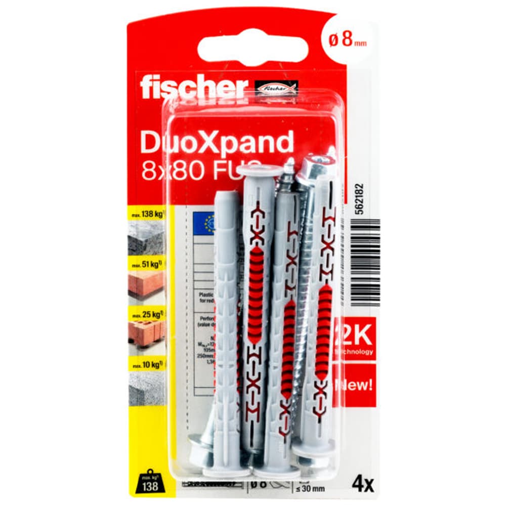 Surub cu diblu universal FISCHER DuoXpand, 8 x 87mm, 4buc