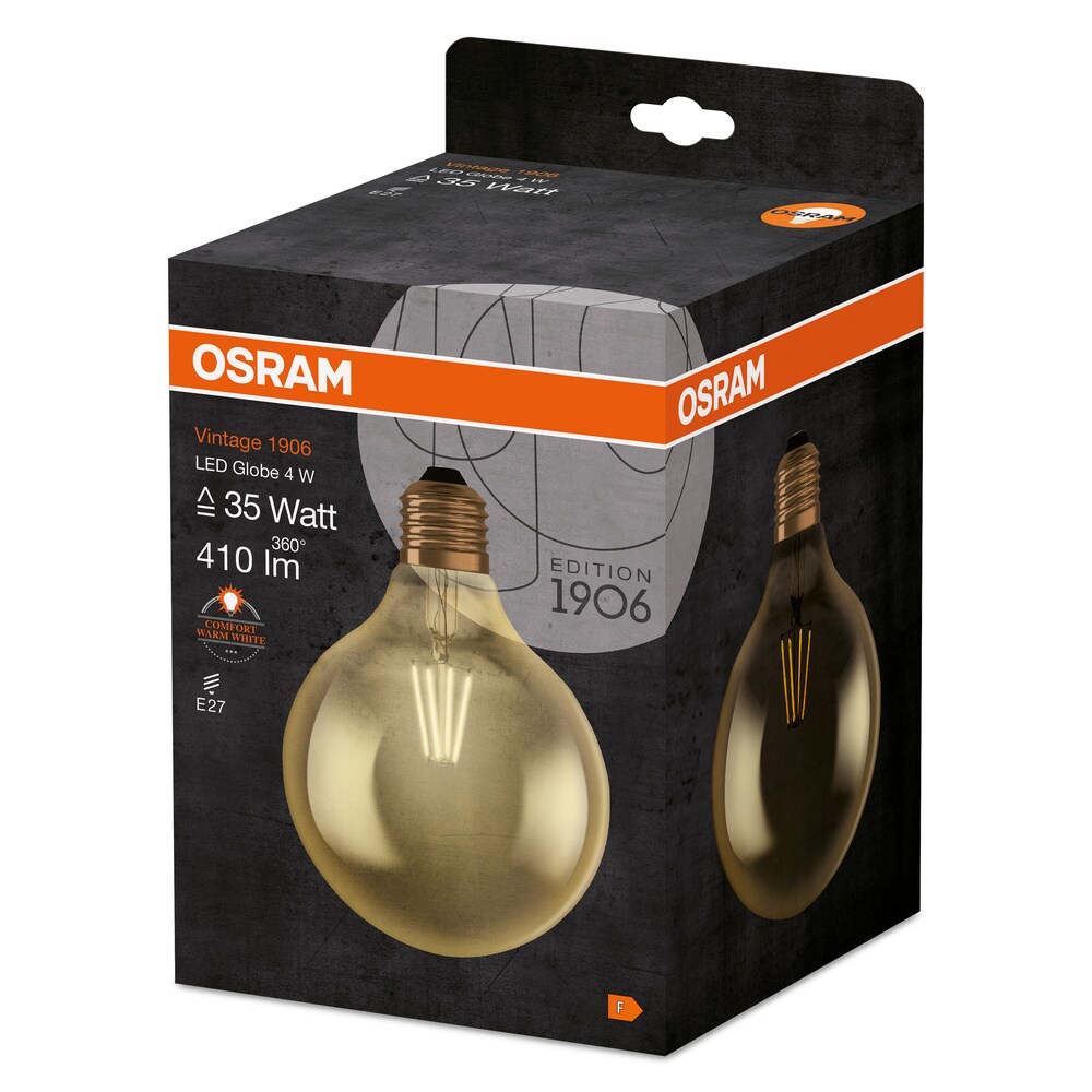 Bec LED decorativ OSRAM, E27, 4.5W, 470lm, 2500K