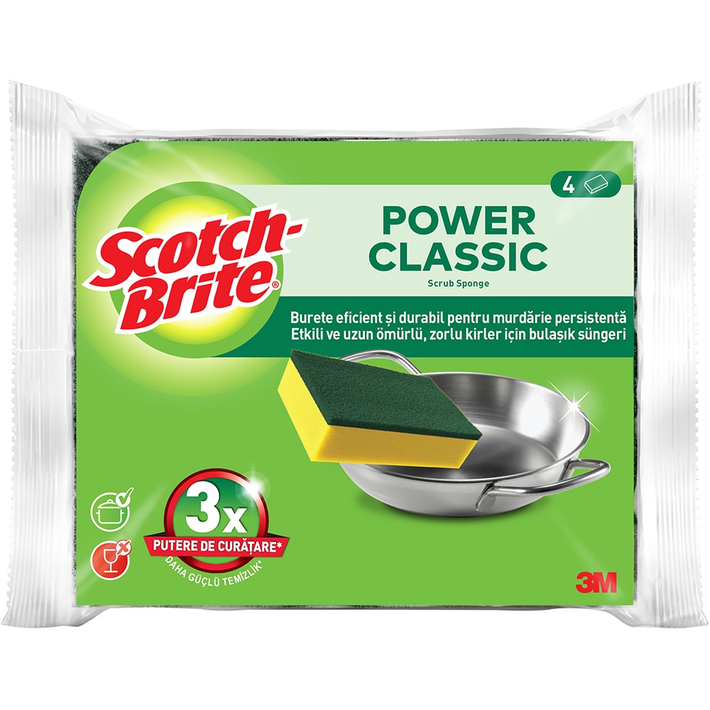 Burete de vase SCOTCH-BRITE MMBU9700, 4 bucati