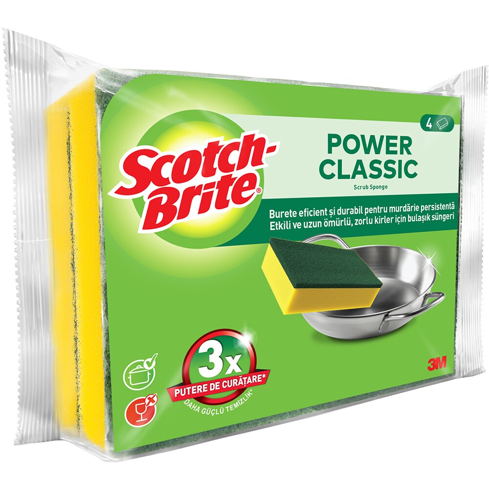 Burete de vase SCOTCH-BRITE MMBU9700, 4 bucati