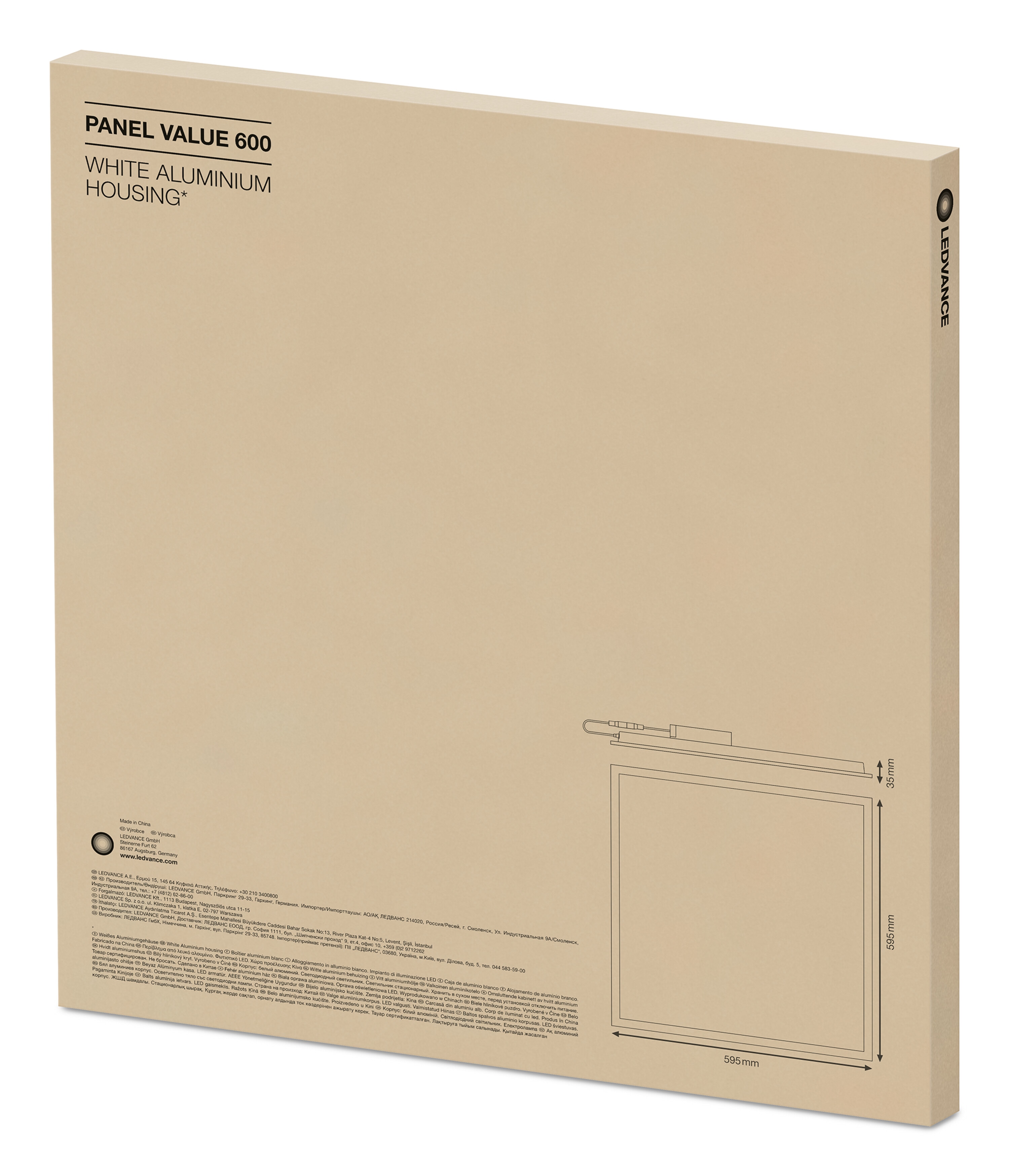 Aplica LED, alba, patrata 36 W, 4000 K, 59.5 cm   Ledvance