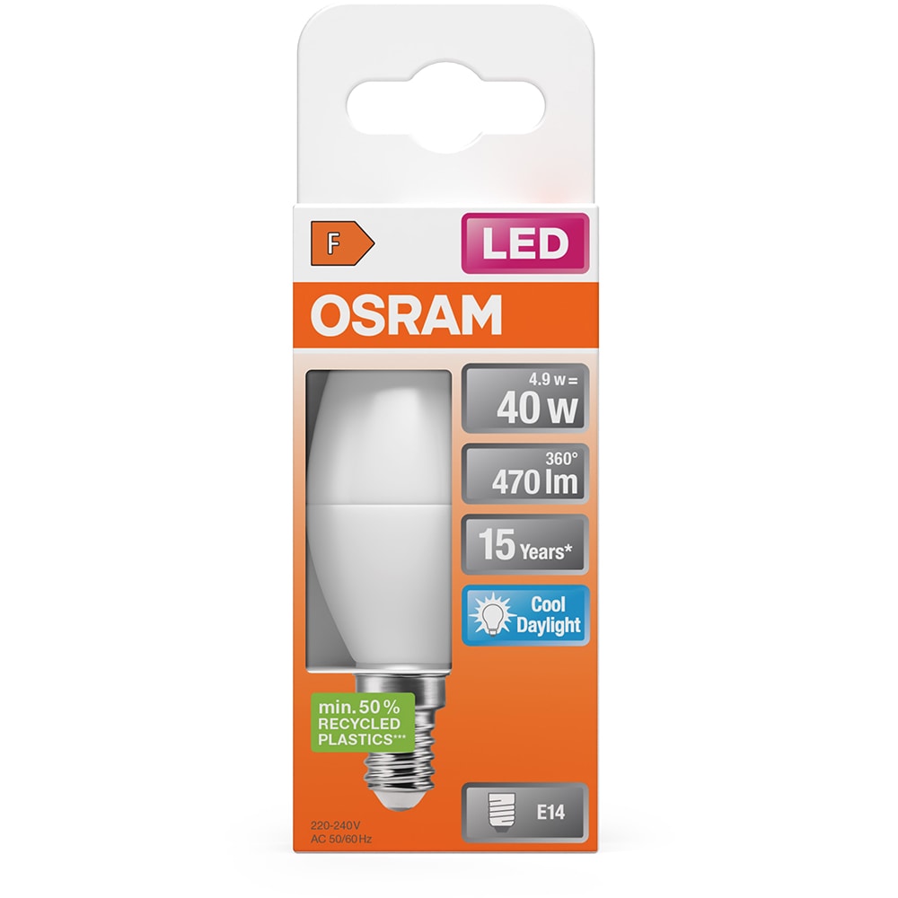 Bec LED OSRAM 4058075430976, E14, 4.9W, 470lm, 6500K