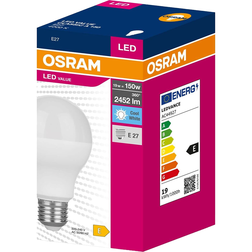 Bec LED OSRAM 4058075634251, E27, 19W, 2452lm, lumina neutra