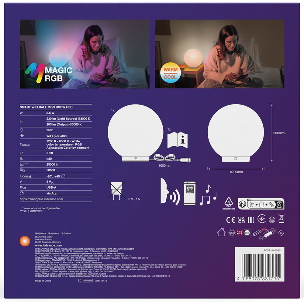 Lampa ambientala LEDVANCE 4058075831735, LED, 3.5W, 230lm, alb