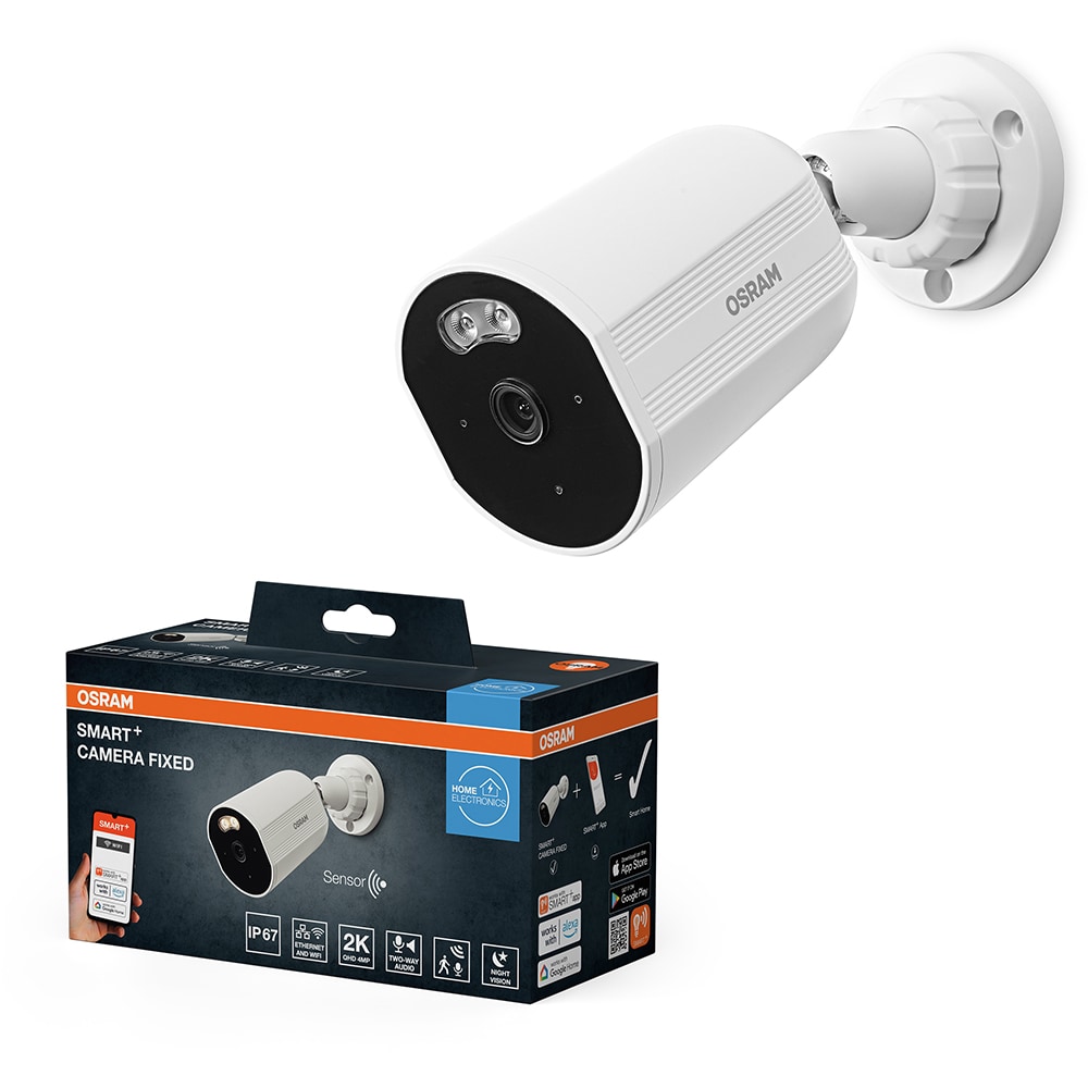 Camera IP Wireless OSRAM Smart+, 2K QHD, 4MP, IR, Night Vision, alb
