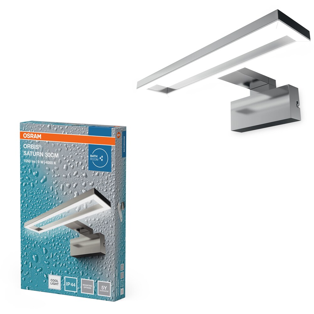 Aplica LED OSRAM Saturn, 9W, 1050lm, 4000K, IP44, argintiu