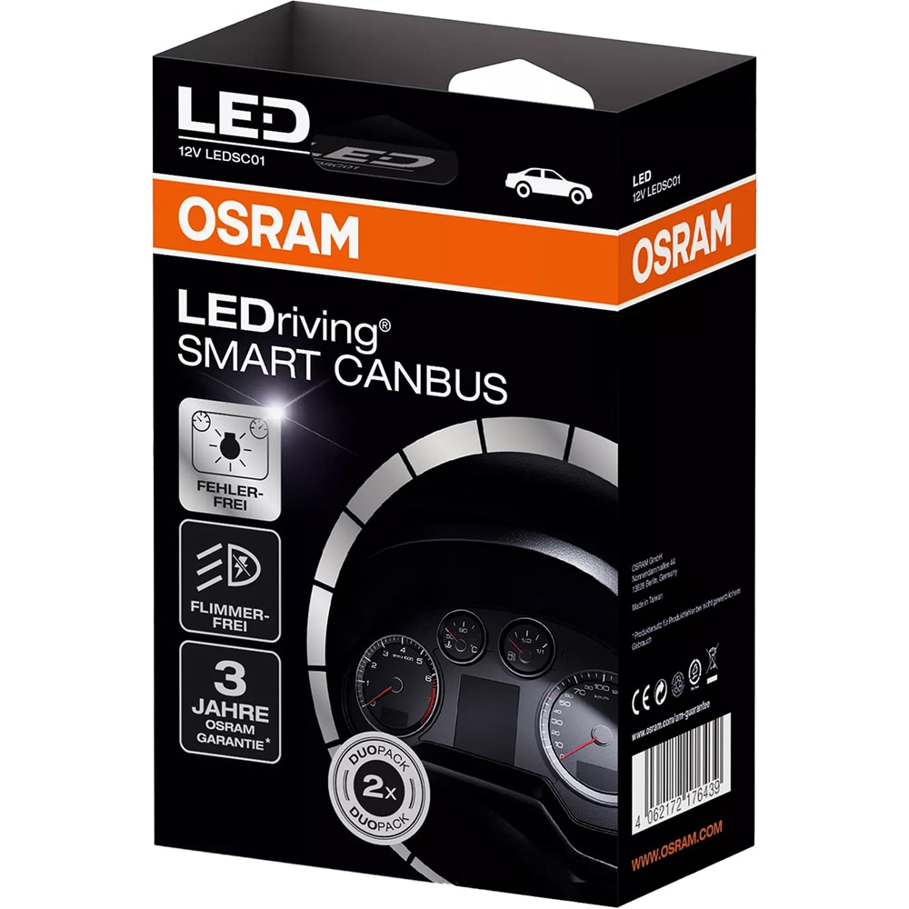 Bec auto LED OSRAM LEDSC01, H7, 6000K, 12W, 12V, 2buc