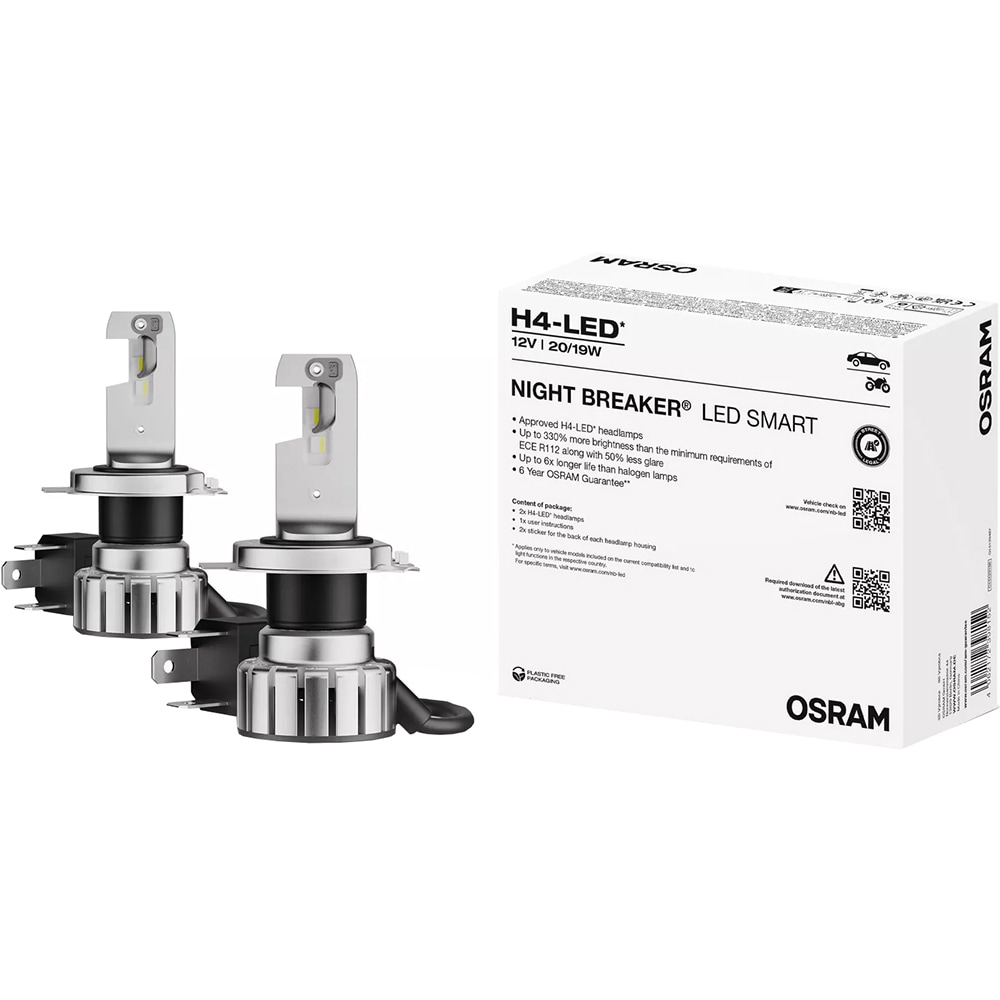 Bec auto LED OSRAM Night Breaker, H4, 6000K, 19W, 12V, 2buc