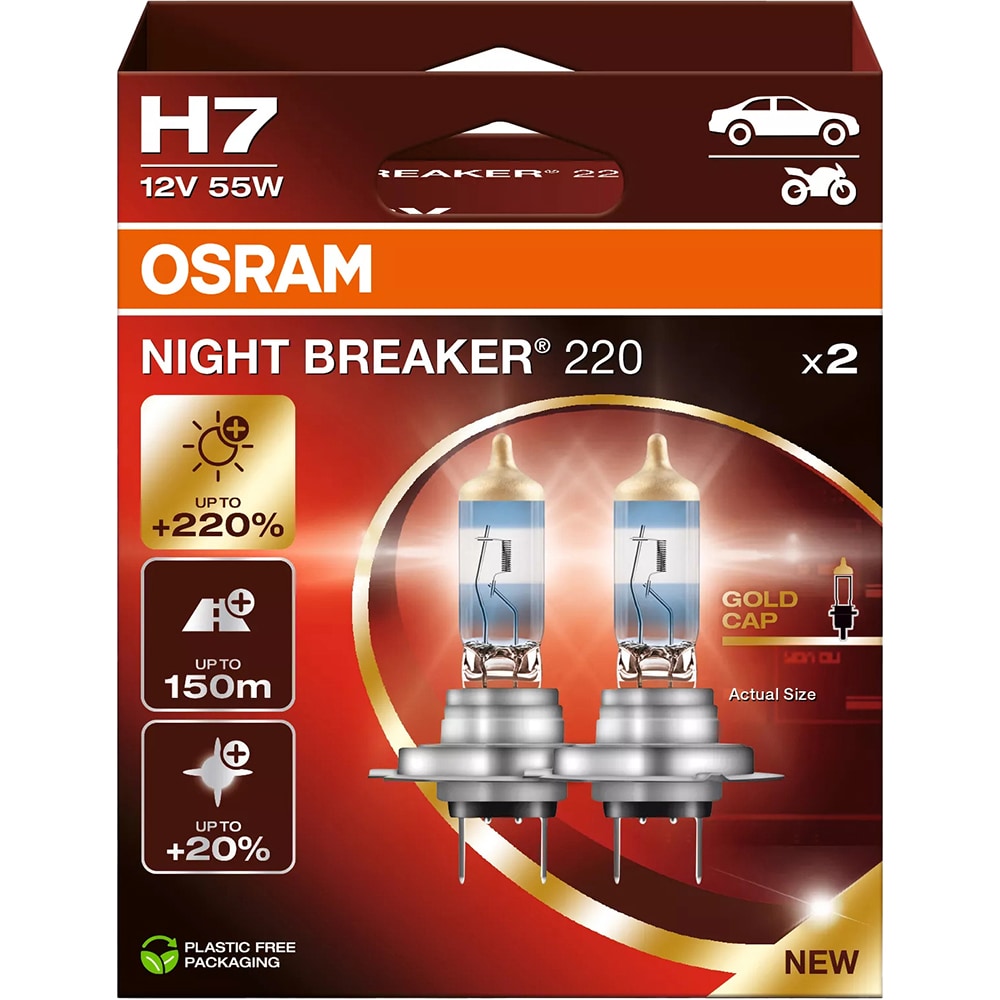 Bec auto Halogen OSRAM Night Breaker, H7, 6000K, 2W, 12V, 2buc