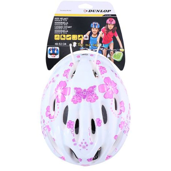 Casca bicicleta pentru copii DUNLOP, 48-52cm, alb-mov
