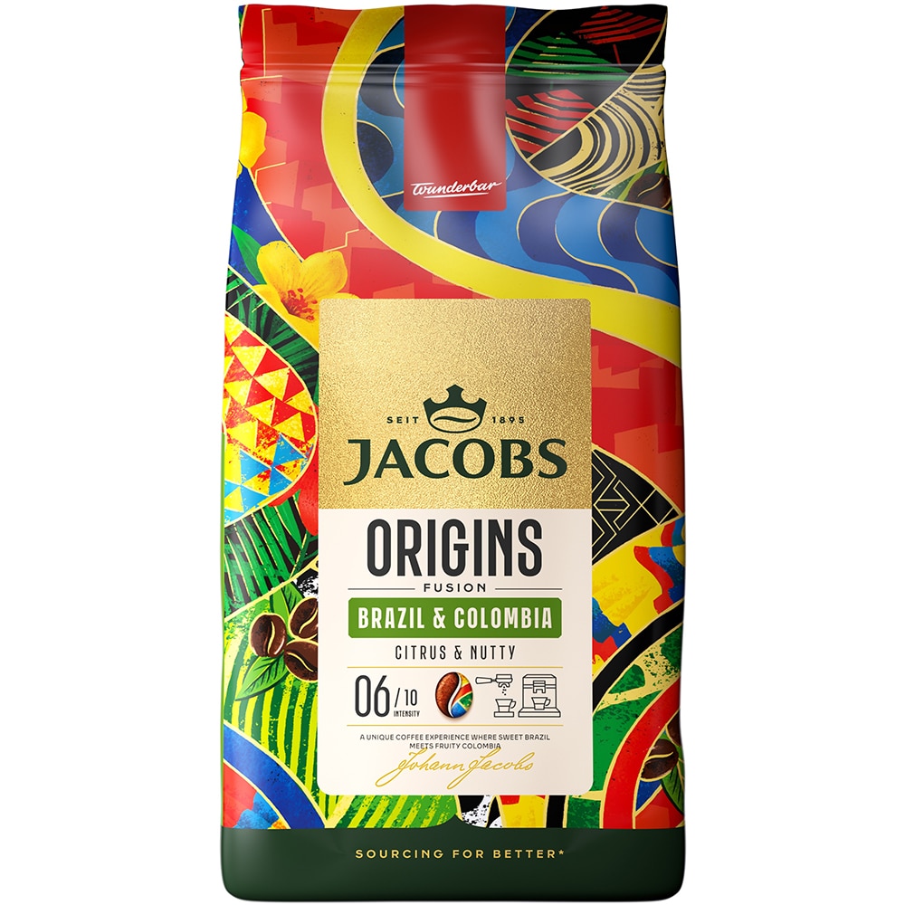 Cafea boabe JACOBS Origins Brazilia & Columbia, 1000g