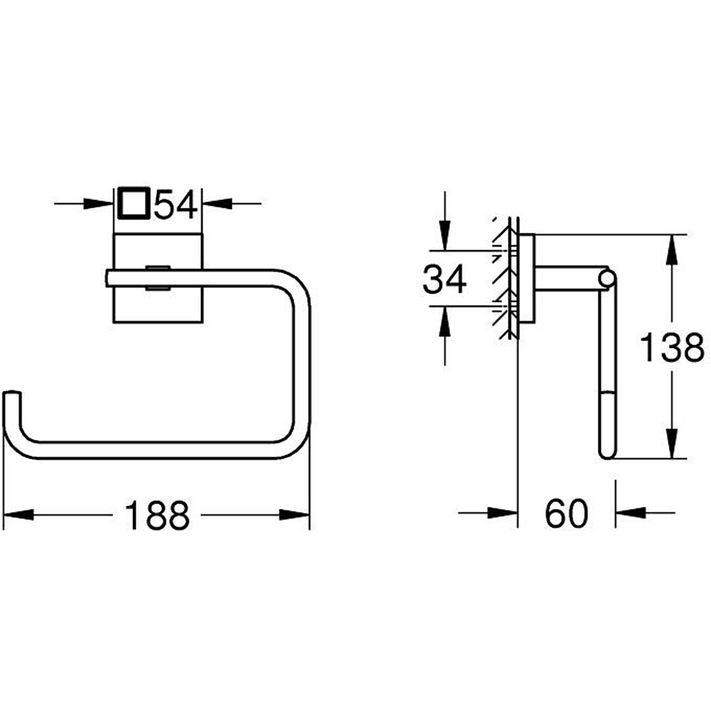 Inel prosop GROHE Start Cube 409752430, 19 cm, metal, negru