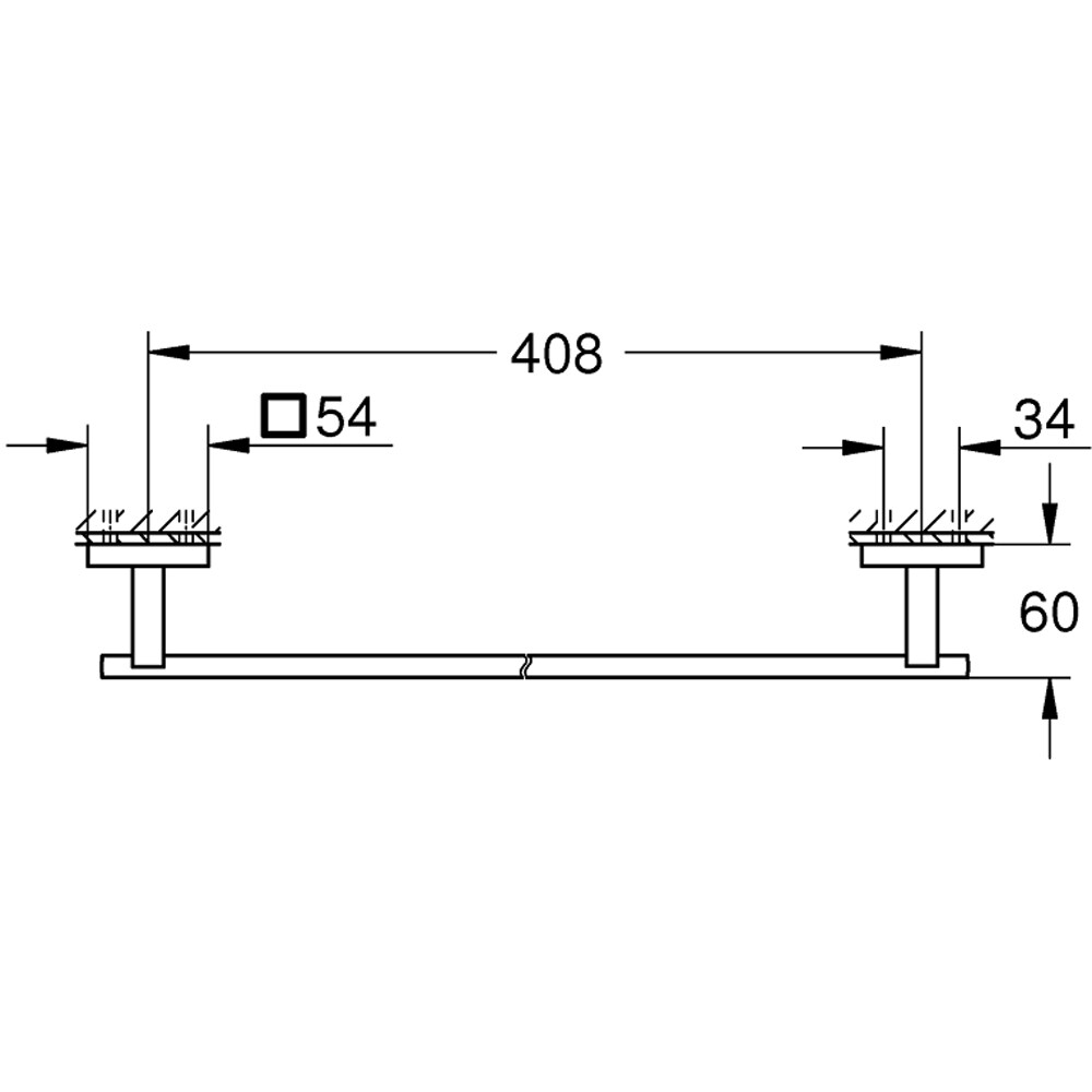 Suport prosop tip bara GROHE Start Cube 409872430, 40 cm, metal, negru