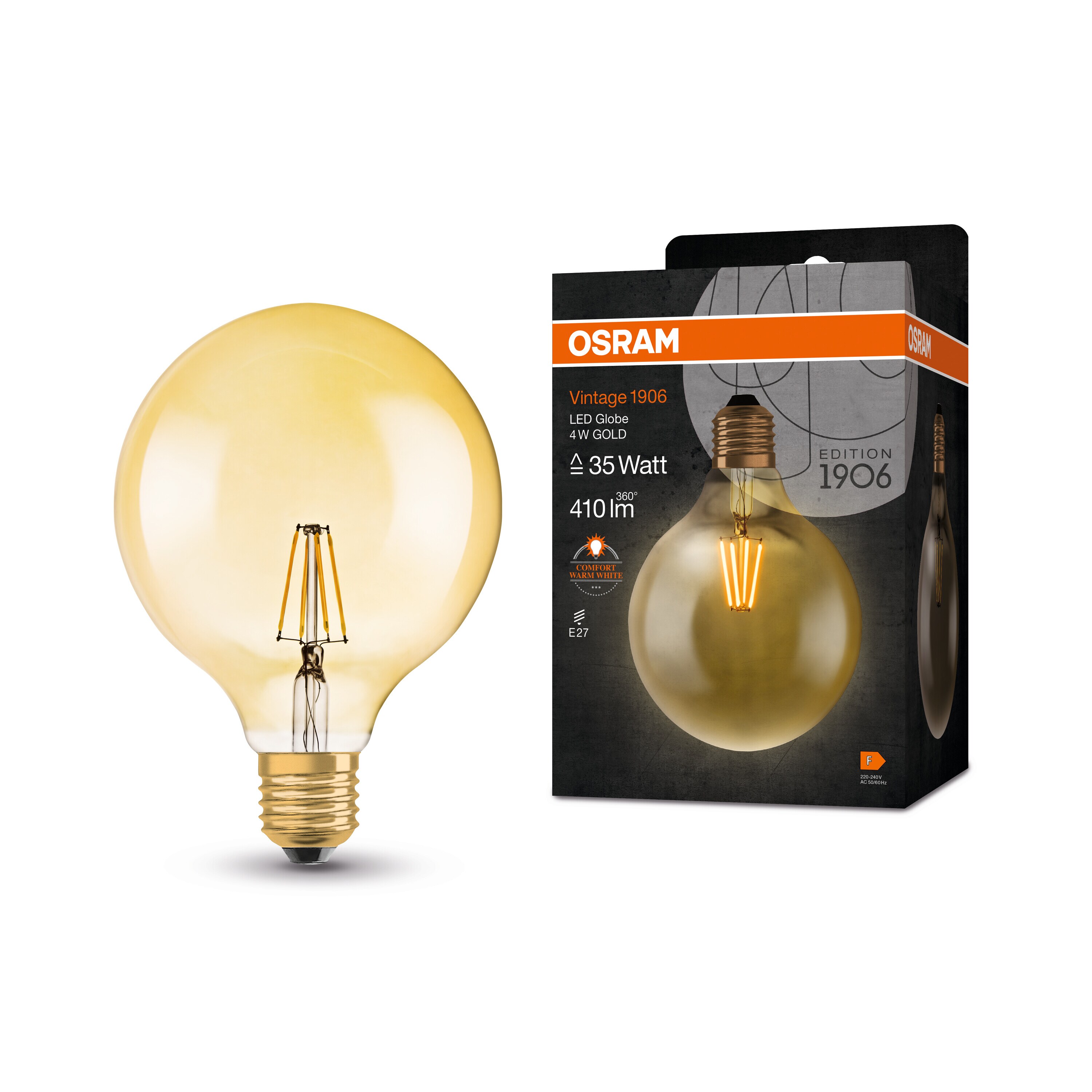 Bec Decorativ Rustic Led OSRAM, 4W, E27, 410lm, 2400K