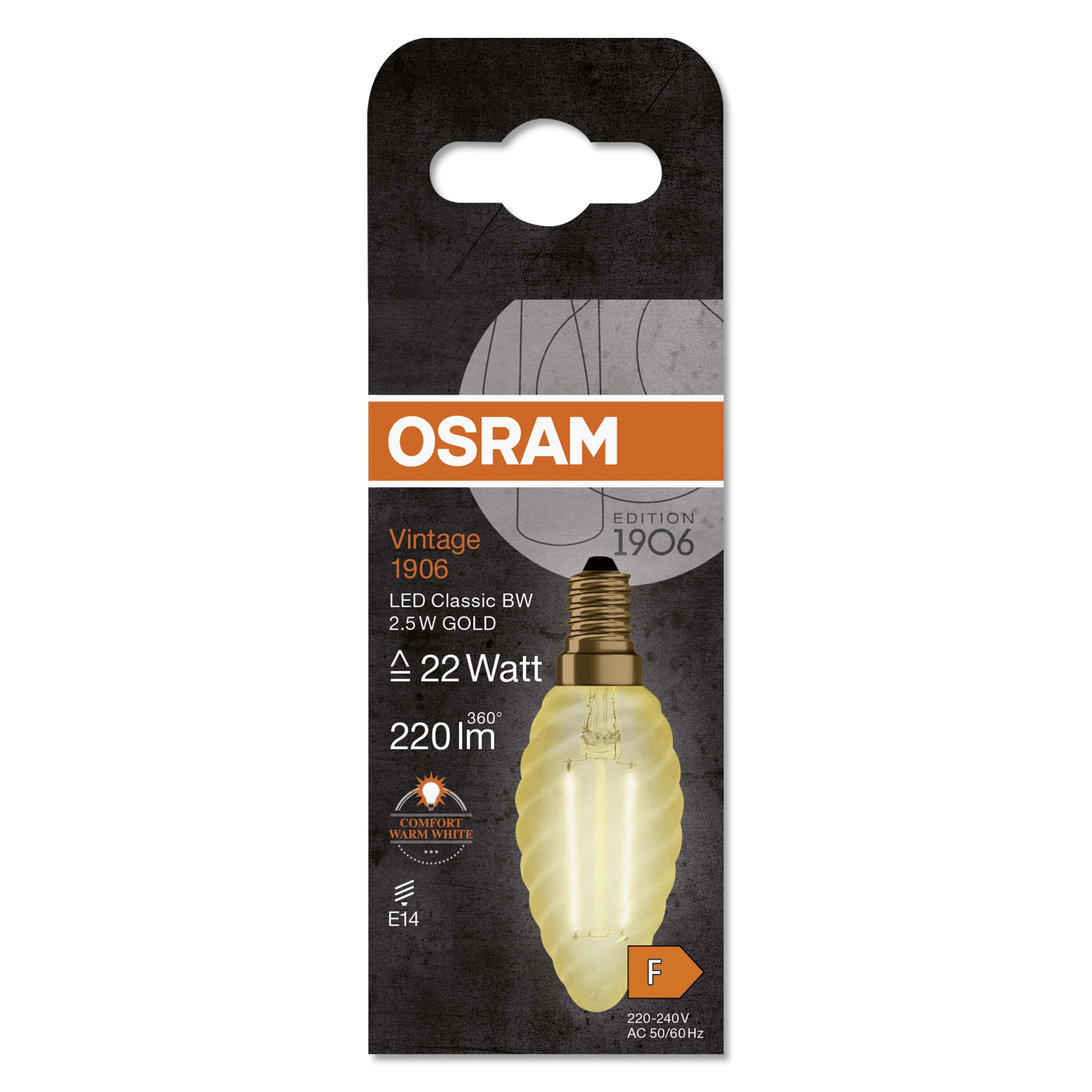 Bec Decorativ Rustic Led OSRAM, E14, 2.5W, 220lm, 2400K