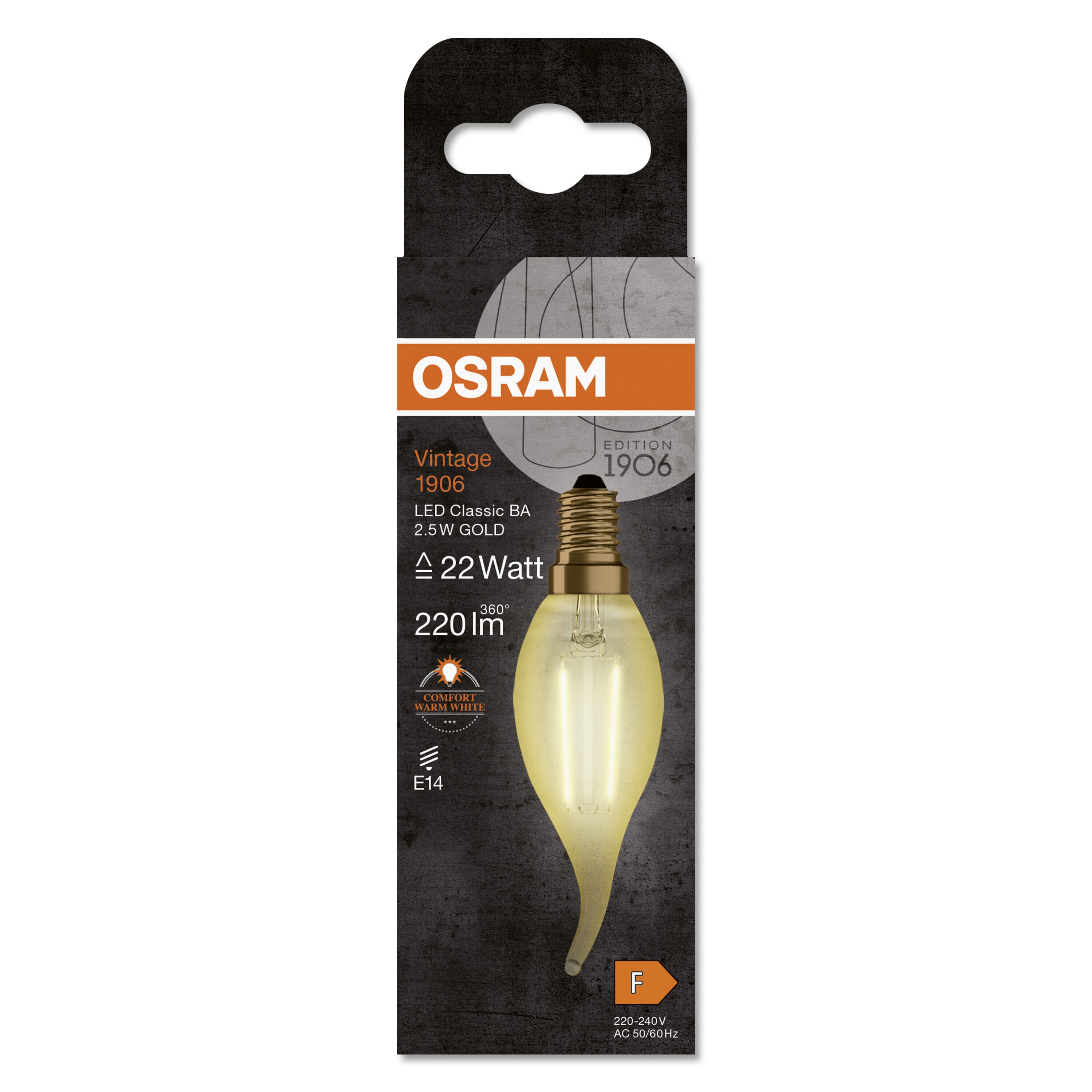 Bec Decorativ Rustic Led OSRAM, 2.5W, E14, 220lm, 2400K