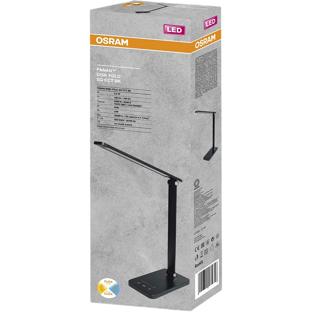 Lampa de birou LEDVANCE 4099854363887, LED, 6.5W, 230lm, negru