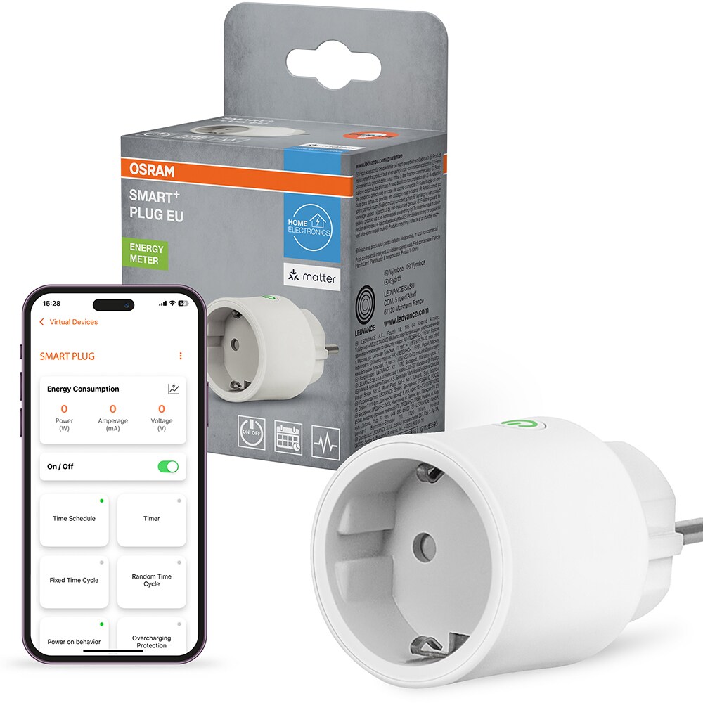 Priza smart OSRAM Smart Plus, 2300W, 16A, WiFi, alb