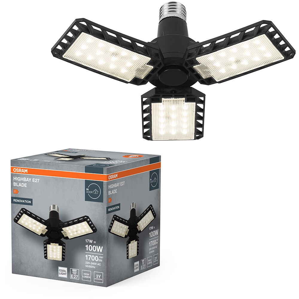 Plafoniera cu LED integrat OSRAM, E27, 17W, 1700lm, negru