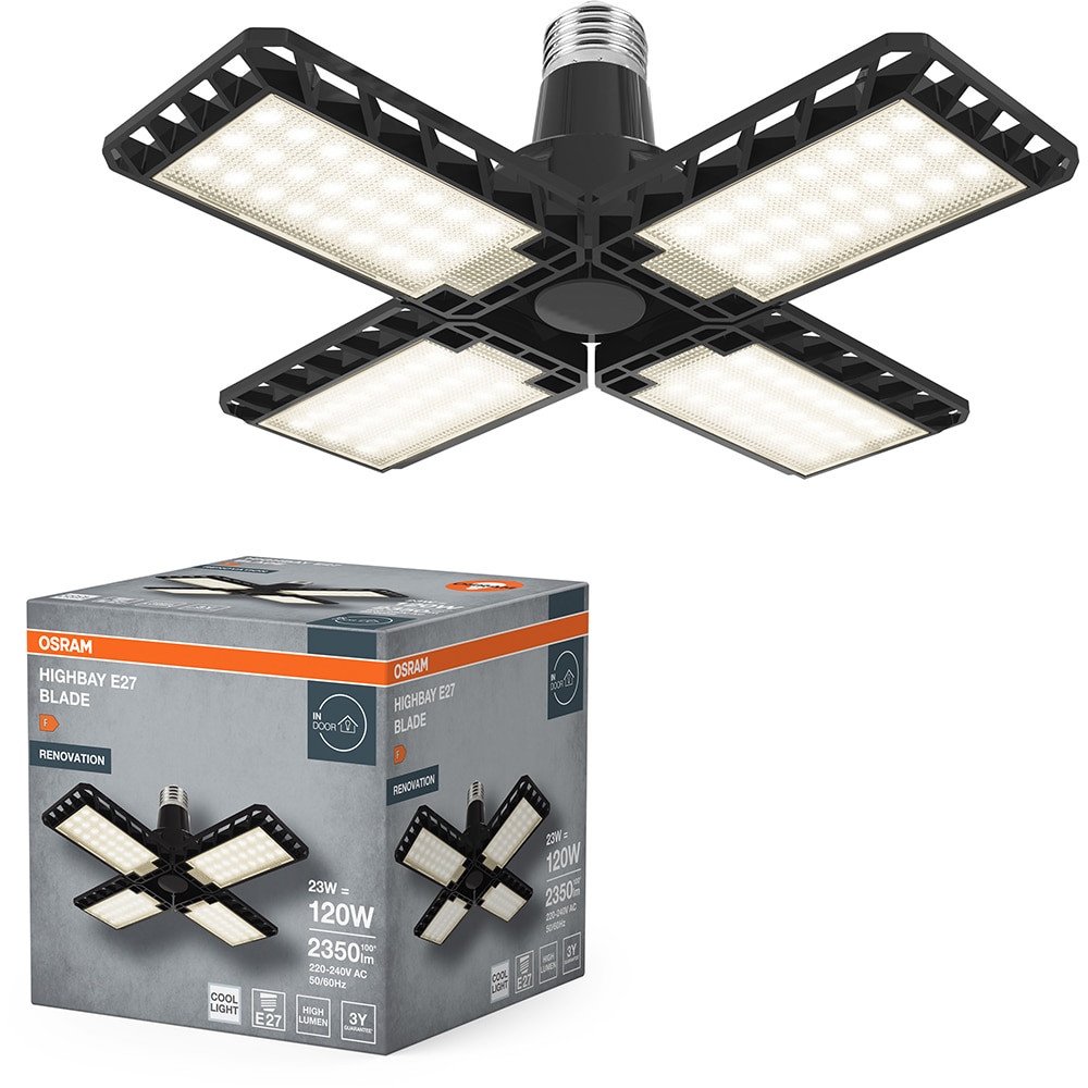 Plafoniera cu LED integrat OSRAM, E27, 23W, 2350lm, negru