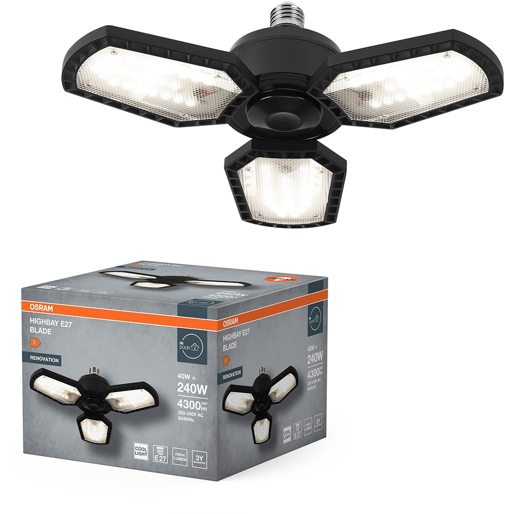 Plafoniera cu LED integrat OSRAM, E27, 40W, 4300lm, negru