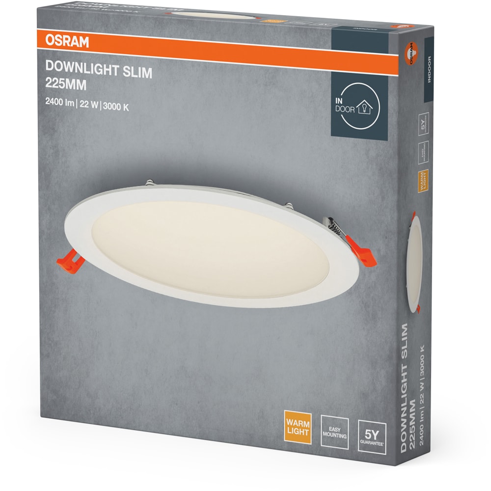 Spot incastrat OSRAM, 22W, 2000lm, lumina calda, IP20, alb