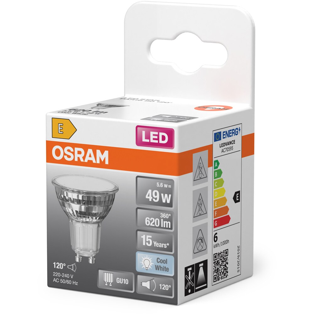 Bec LED OSRAM, GU10, 5.6W, 620lm, lumina neutra
