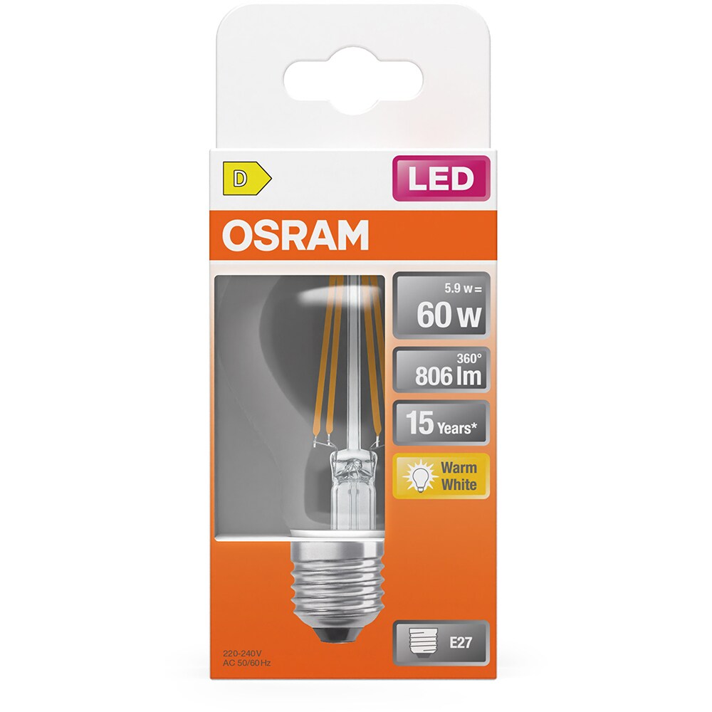 Bec LED OSRAM 4099854467912, E27, 5.9W, 806lm, 2700K