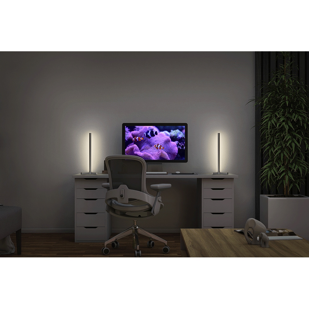 Lampa de podea OSRAM, 7.5W, 580lm, Wi-Fi, telecomanda, argintiu