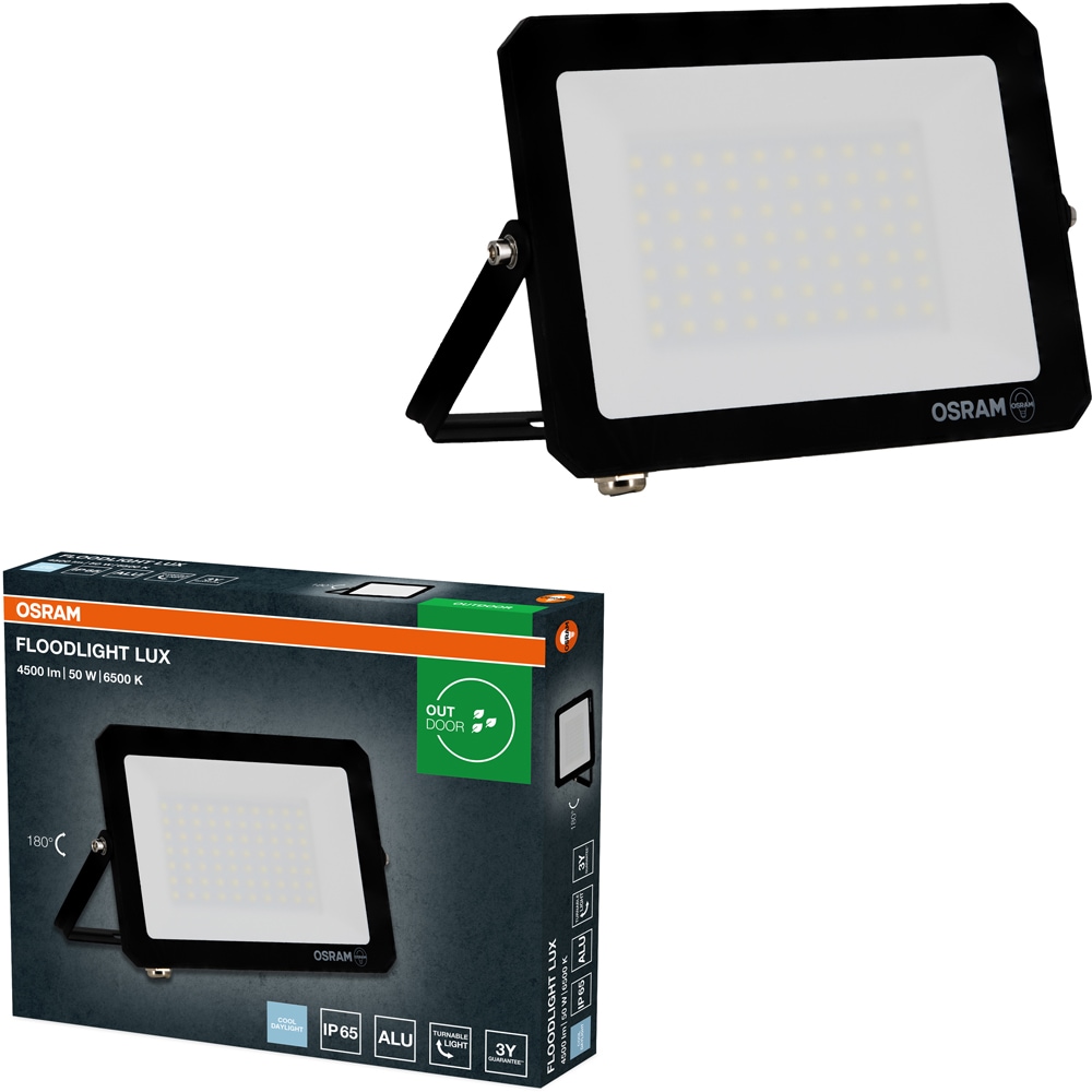 Proiector LED OSRAM Lux, 50W, 6500K, IP65, negru