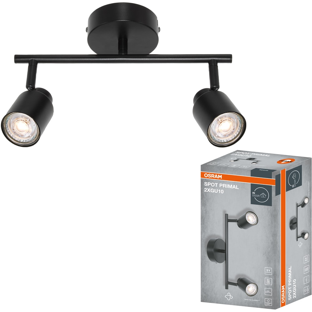Spot OSRAM Primal, 2 x GU10, 6W, LED, IP20, negru