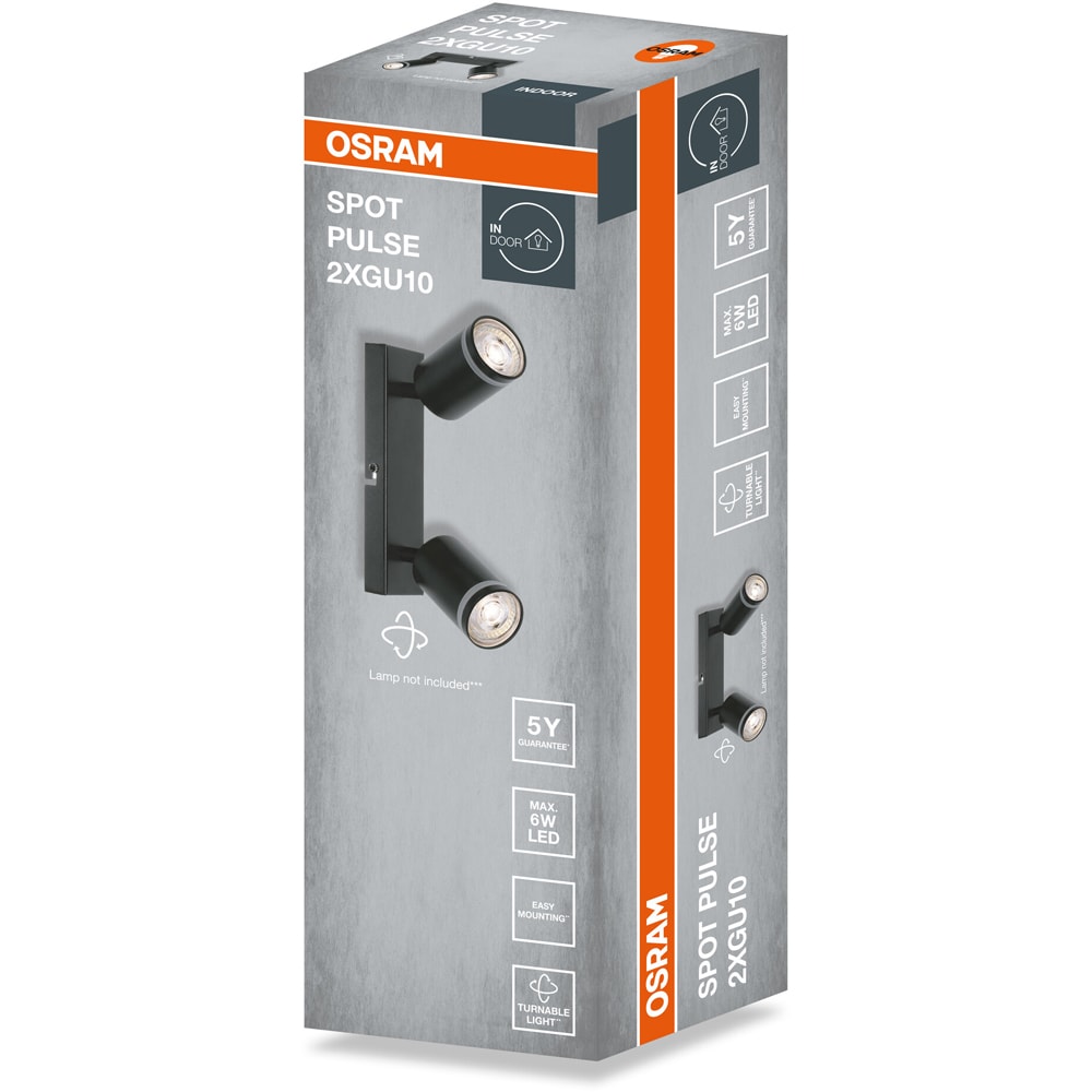 Spot OSRAM Pulse, 2 x GU10, 6W, LED, IP20, negru