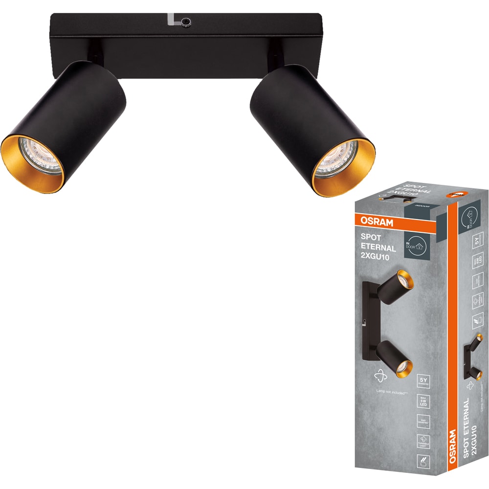 Spot OSRAM Eternal, 2 x GU10, 6W, LED, IP20, negru