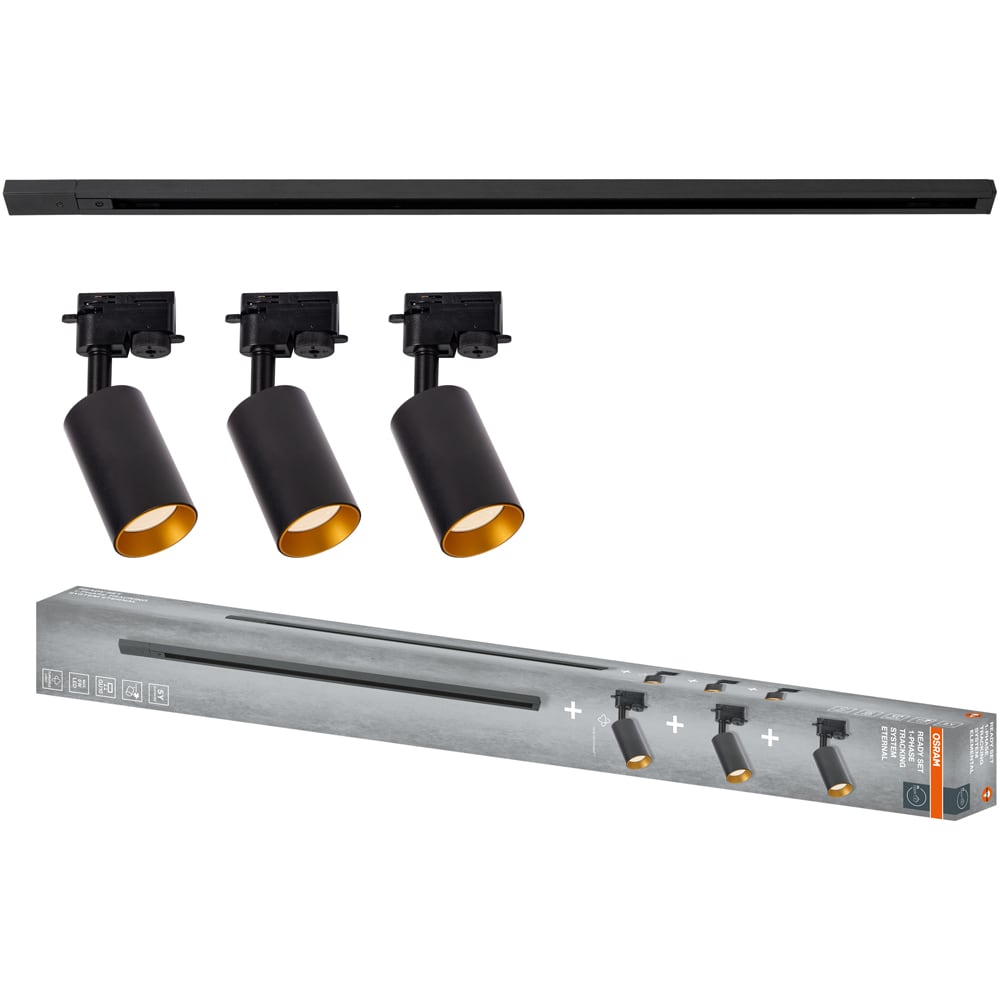 Sina OSRAM Elemental, 3 proiectoare, negru/auriu