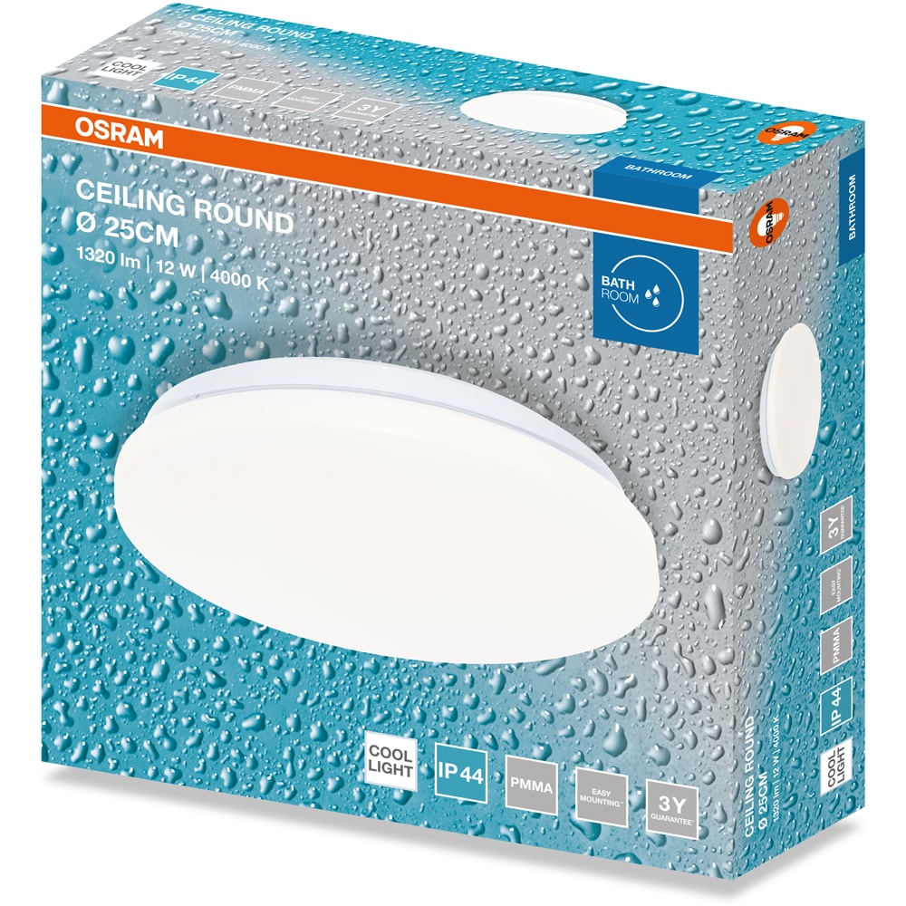 Plafoniera LED OSRAM, 12W, 960lm, 4000K, IP44, alb