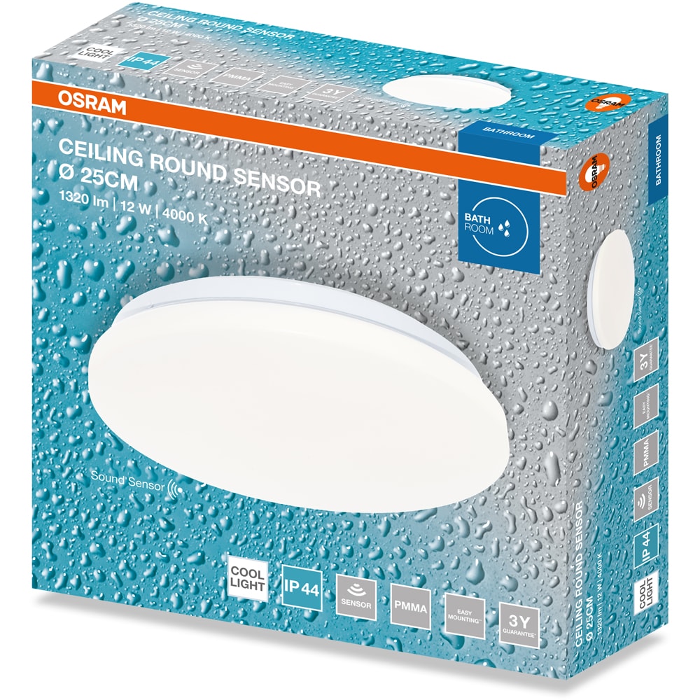 Plafoniera LED OSRAM, 12W, 960lm, 4000K, IP44, alb