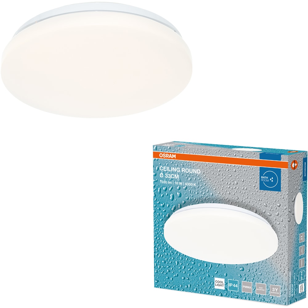 Plafoniera LED OSRAM, 18W, 1440lm, 4000K, IP44, alb