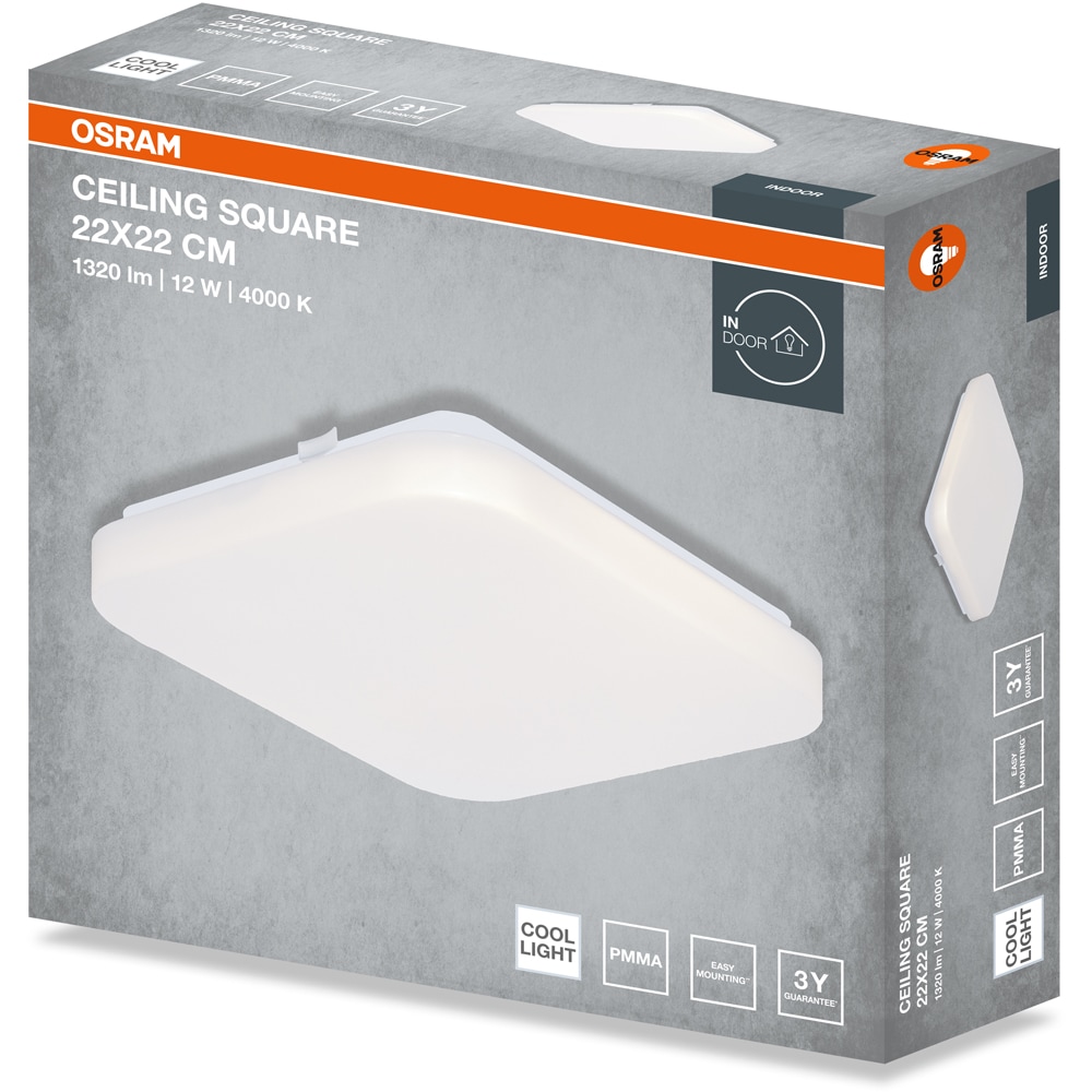 Plafoniera LED OSRAM, 12W, 960lm, 4000K, IP20, alb