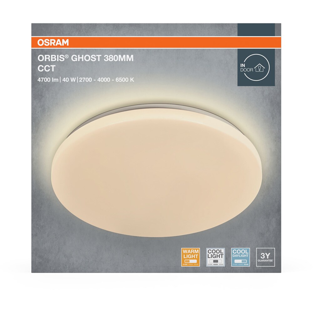 Plafoniera LED OSRAM Orbis Ghost, 40W, 4700lm, IP20, alb