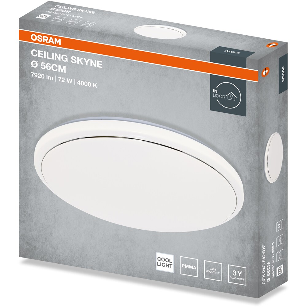 Plafoniera LED OSRAM Skyne, 72W, 5040lm, 4000K, IP20, alb