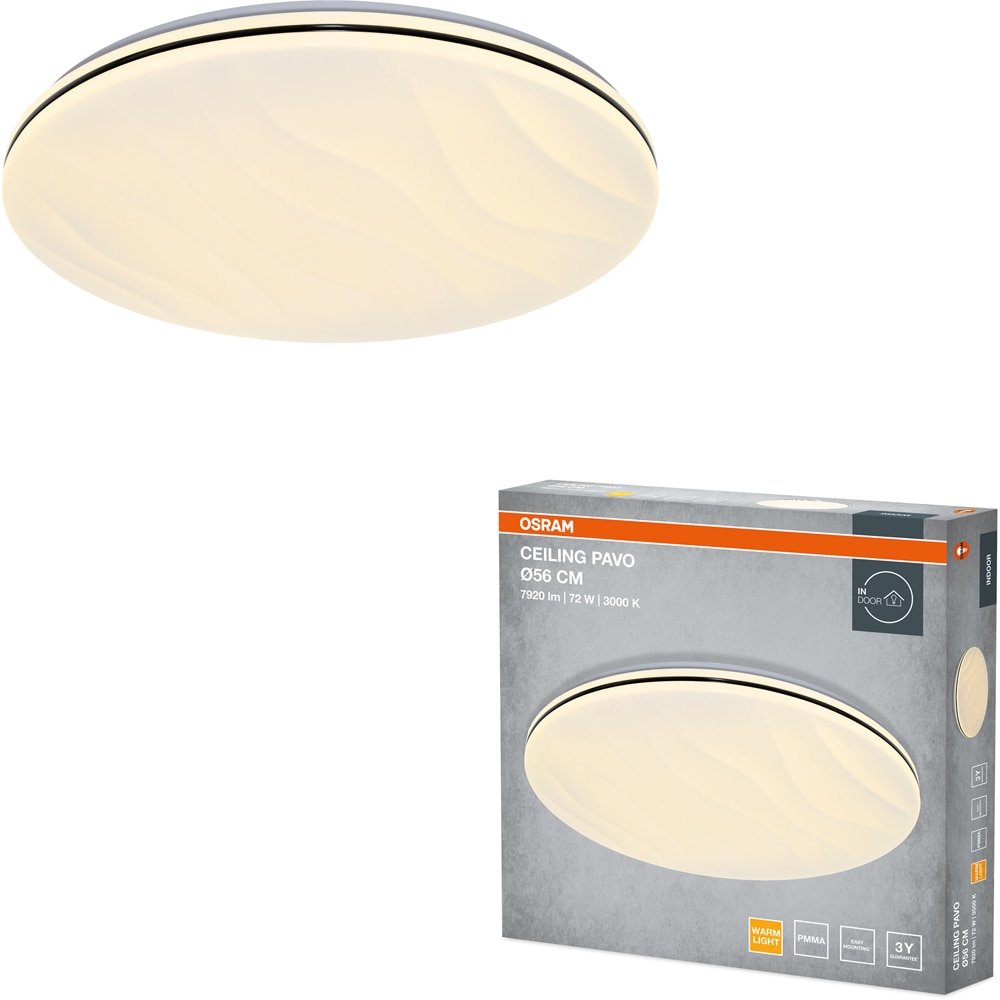 Plafoniera LED OSRAM Pavo, 72W, 5040lm, 3000K, IP20, alb