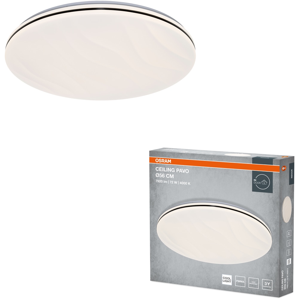 Plafoniera LED OSRAM Pavo, 72W, 5040lm, 4000K, IP20, alb