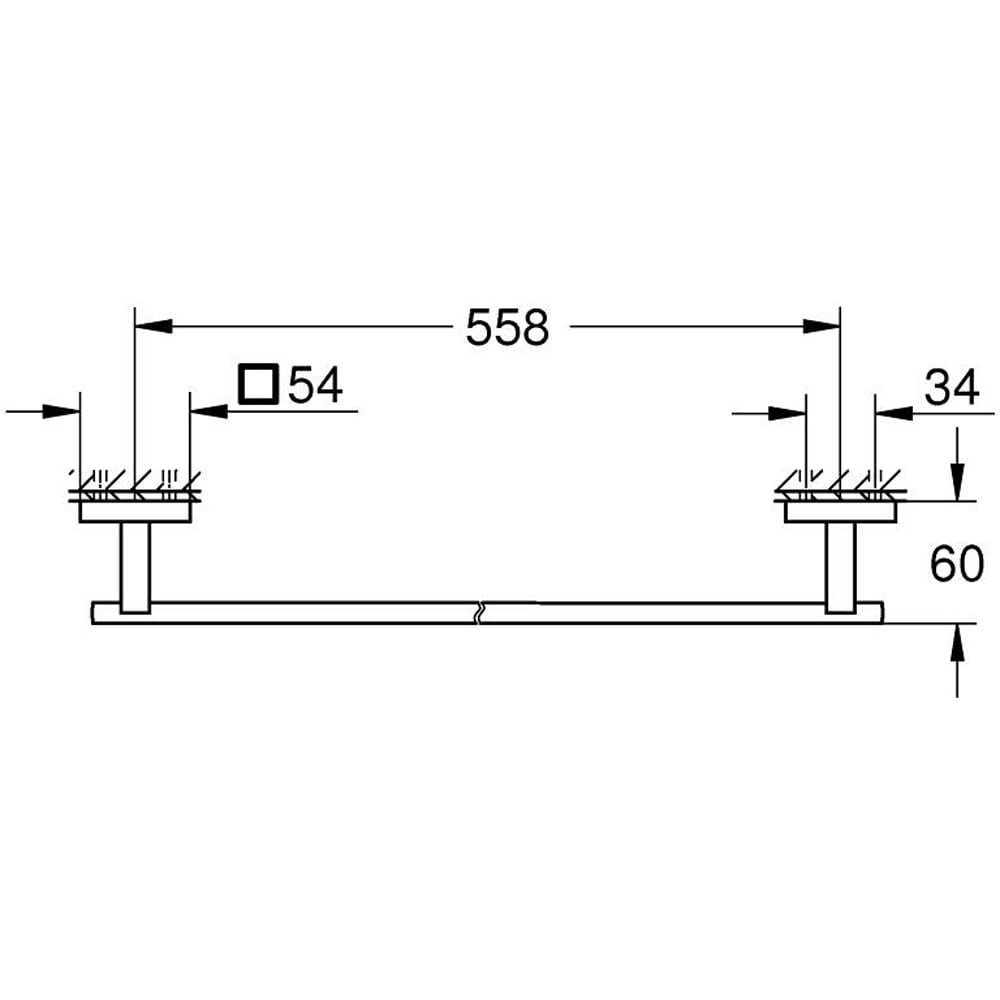 Suport prosop tip bara GROHE Start Cube 410892430, 60 cm, metal, negru