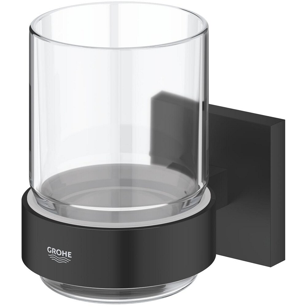 Pahar baie GROHE Start Cube 410972430, metal/sticla, negru